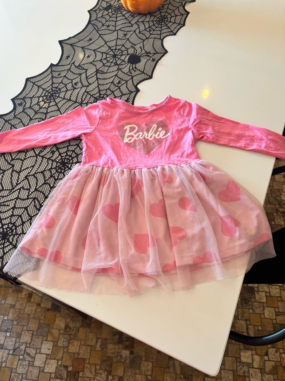 Barbie Pink Heart Tulle Dress 3/4t